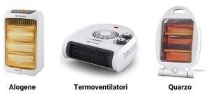 Stufe alogene vs termoventilatori vs stufe al quarzo